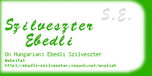 szilveszter ebedli business card